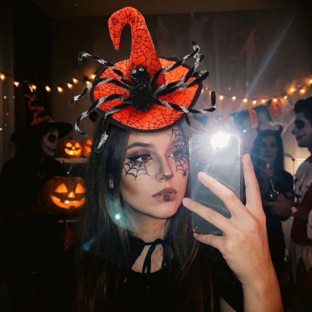 Party Hat Cone - Sevimli Örümcek Cadılar Bayramı Cadı Şapkası