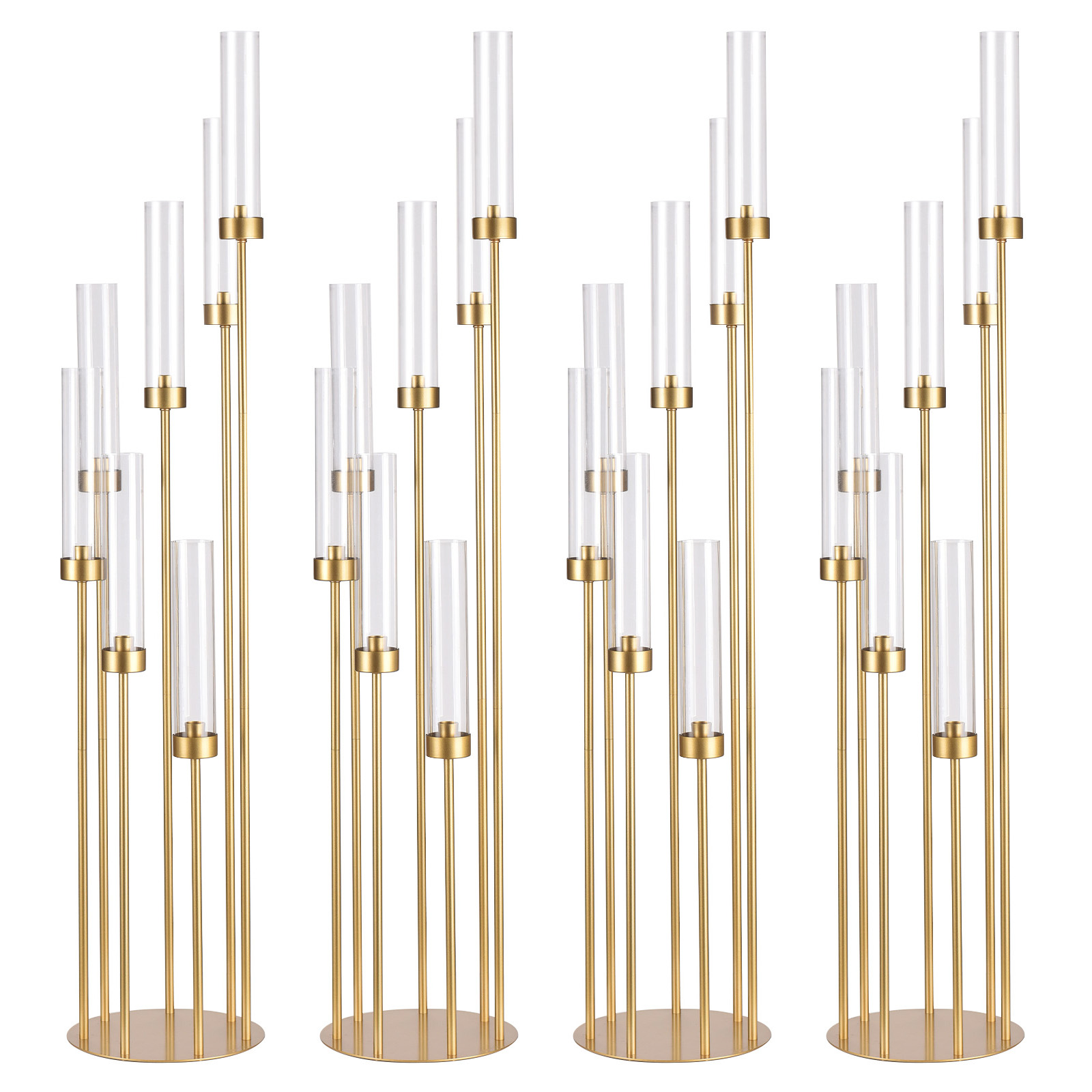 Centerpiece Stick - 4 Set 7 Kollu Altın Yer