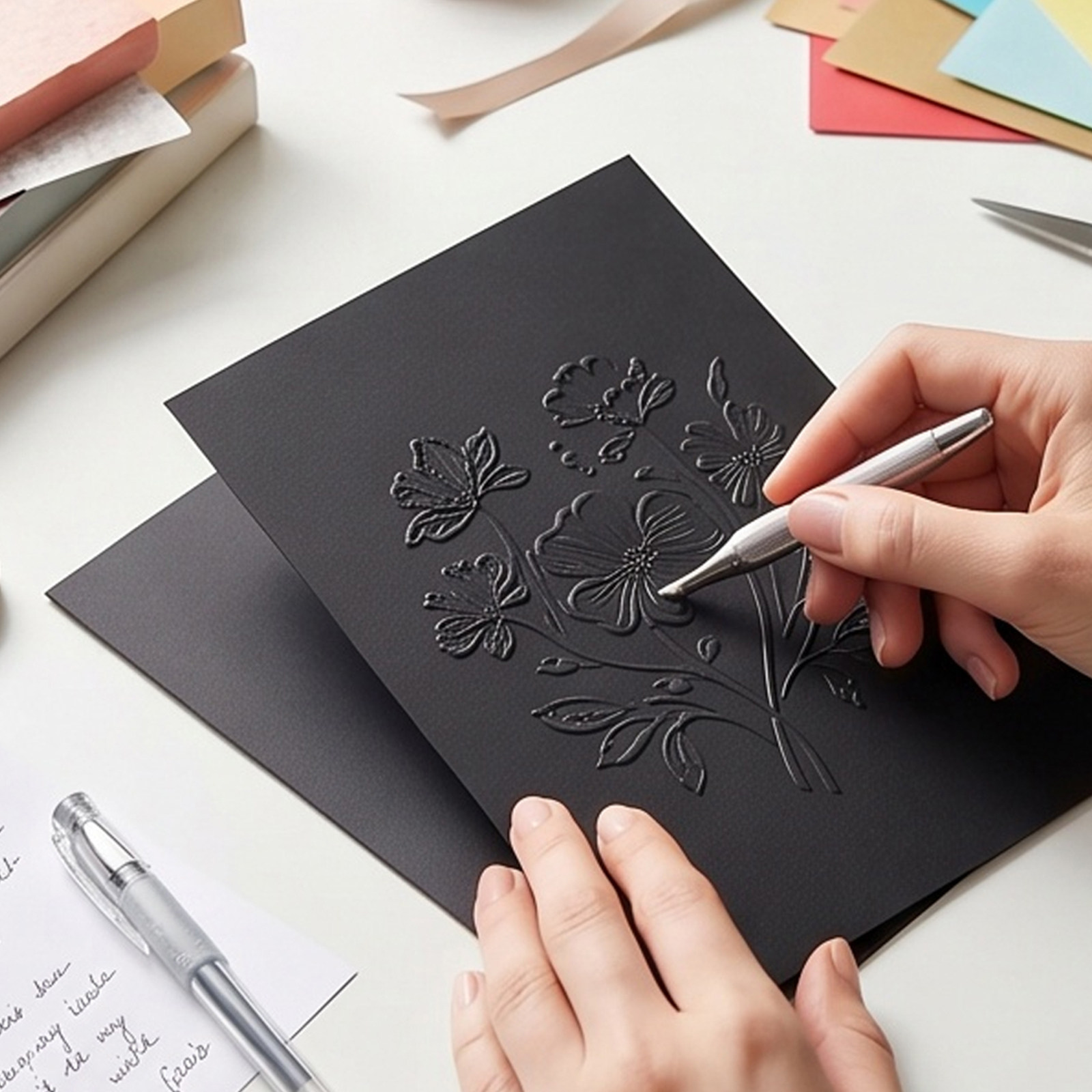 Papercraft Supply Invitation - 60 Adet Siyah Karton Kağıt, Kalın